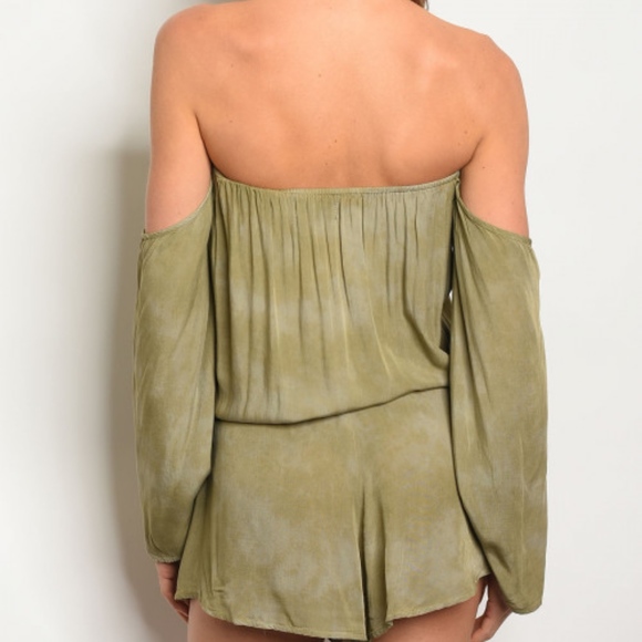 LAST 1! OLIVE TIE DYE ROMPER - Picture 2 of 3